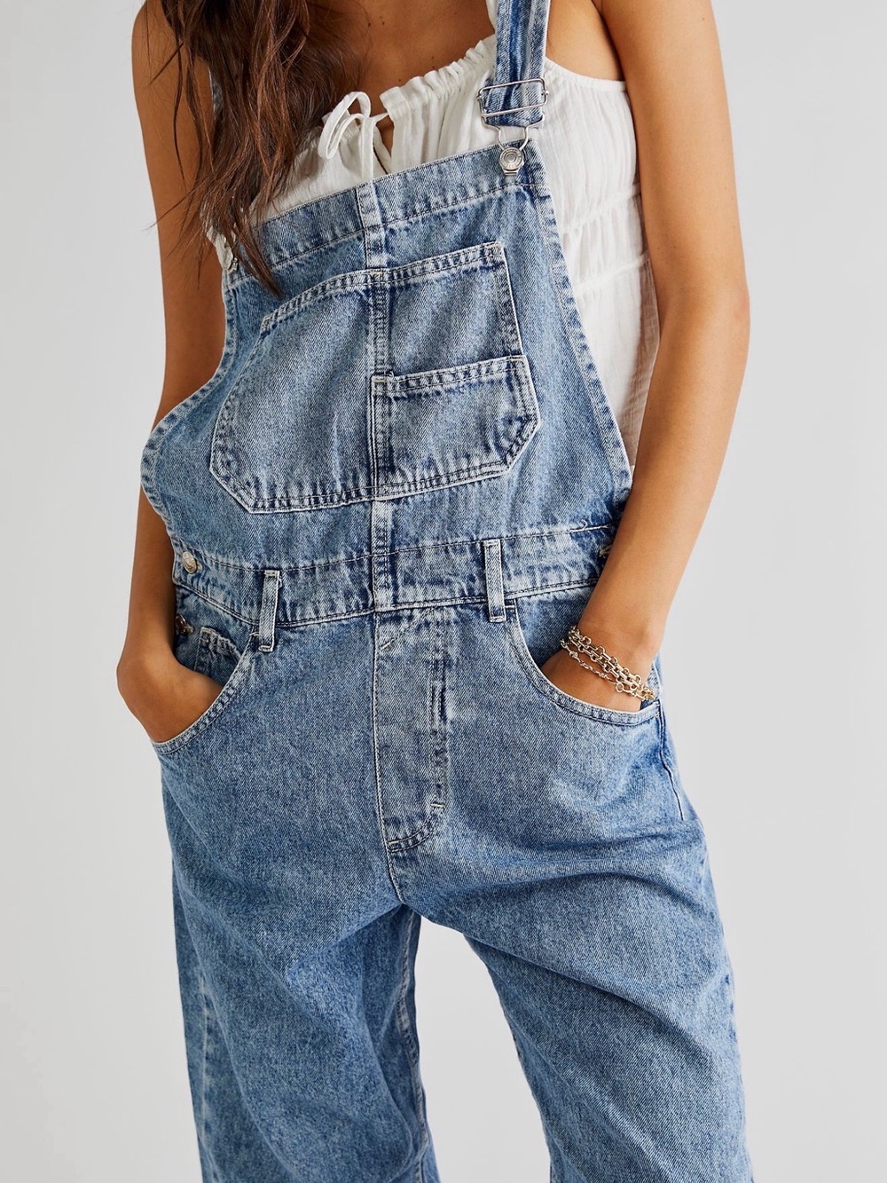 Free People We the Free Ziggy Denim Overalls 100% Cotton
